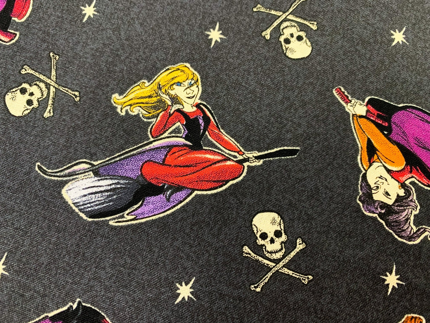 Disney Hocus Pocus fabric Sanderson Witches on brooms - Mary Jo Fabrics