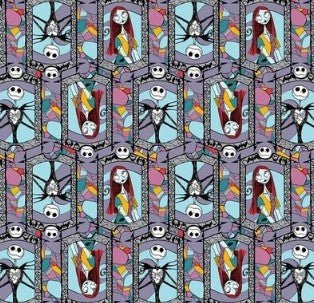 Disney Jack Skellington fabric 65164 Stained Glass Halloween fabric - Mary Jo Fabrics