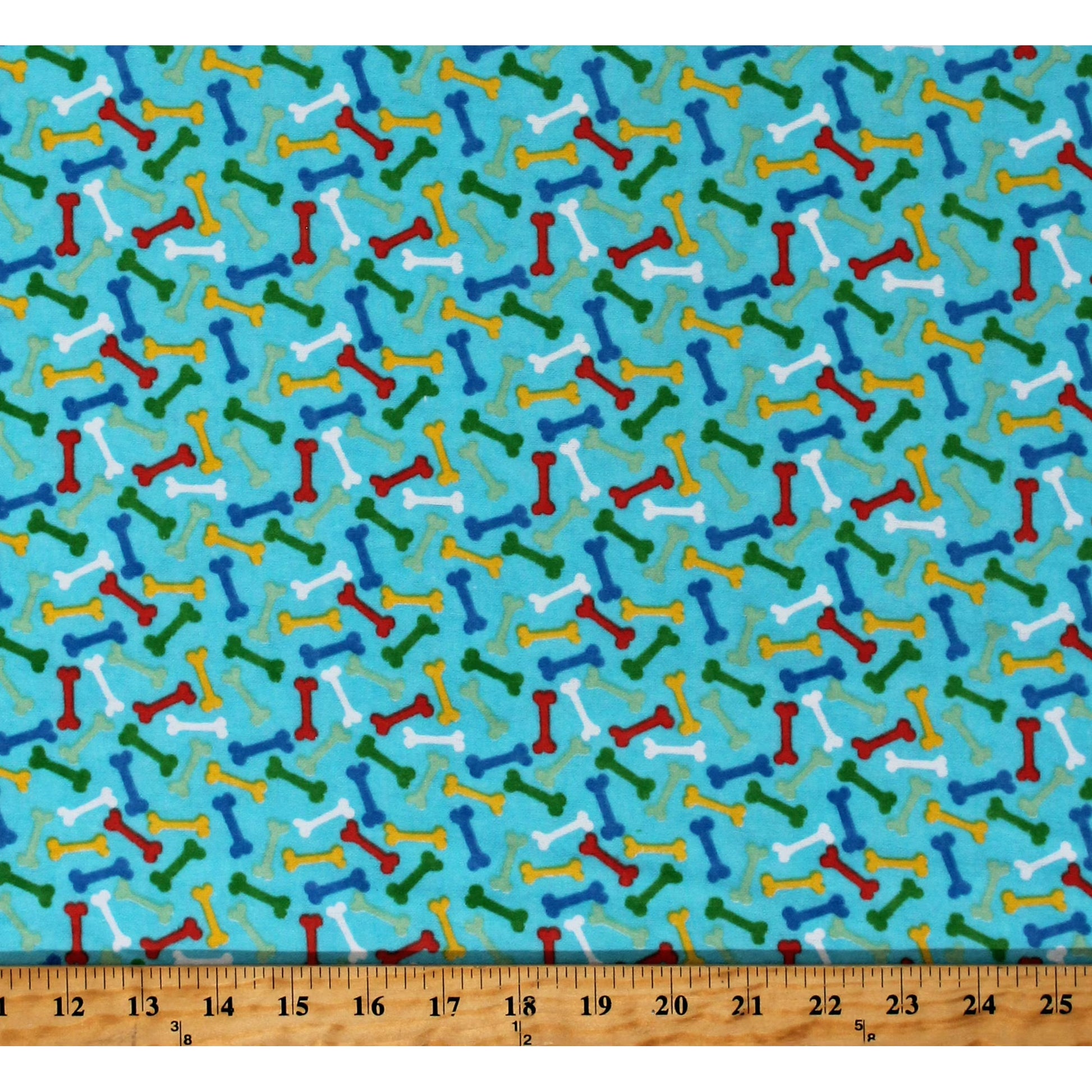 Blue cotton flannel Dog bones flannel Mary jo Fabrics