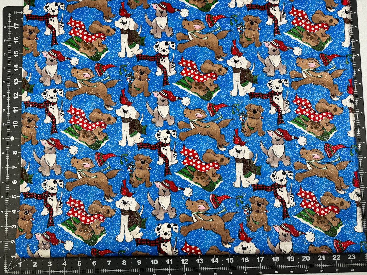 Dogs with Scarves and Glitter Dog fabric - Mary Jo Fabrics