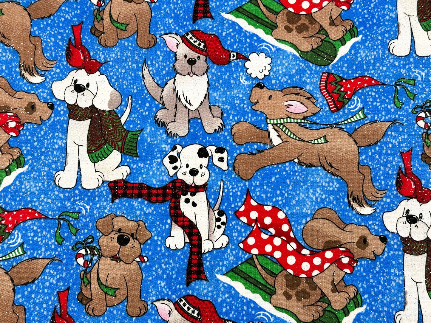 Dogs with Scarves and Glitter Dog fabric - Mary Jo Fabrics