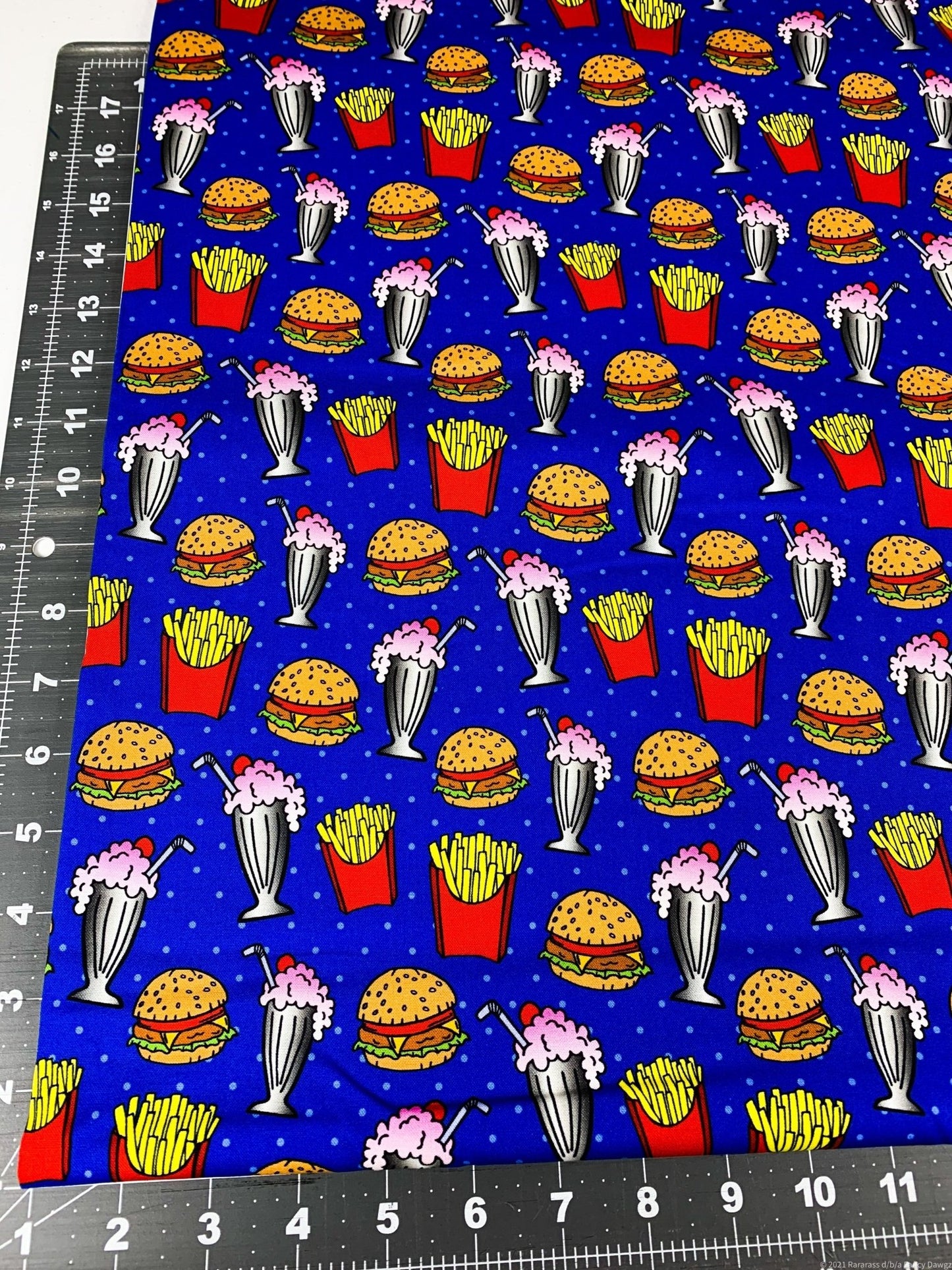 Drink fabric Milkshakes French Fries Hamburger fabric - Mary Jo Fabrics