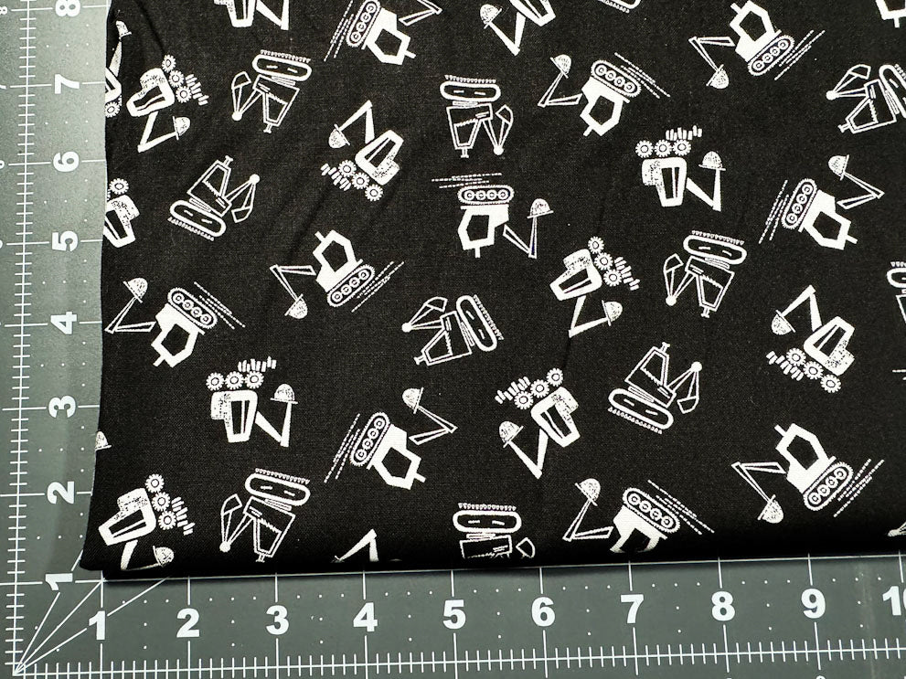 excavator heavy equipment fabric for boys 2119 - Mary Jo Fabrics