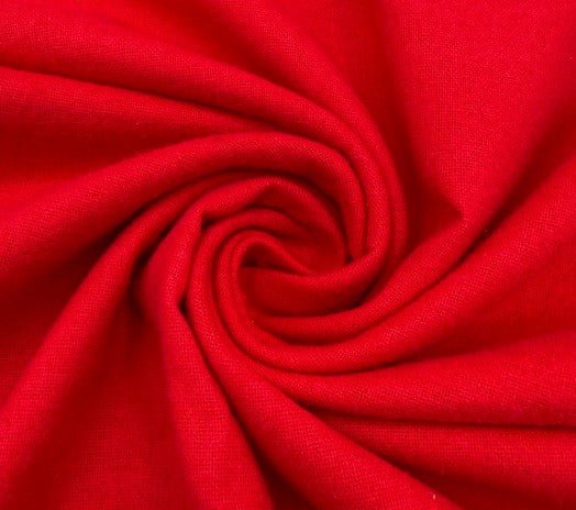 Fabri Quilt Solid Red FLANNEL 182 - 02 Heavy Flannel 90 in - Mary Jo Fabrics