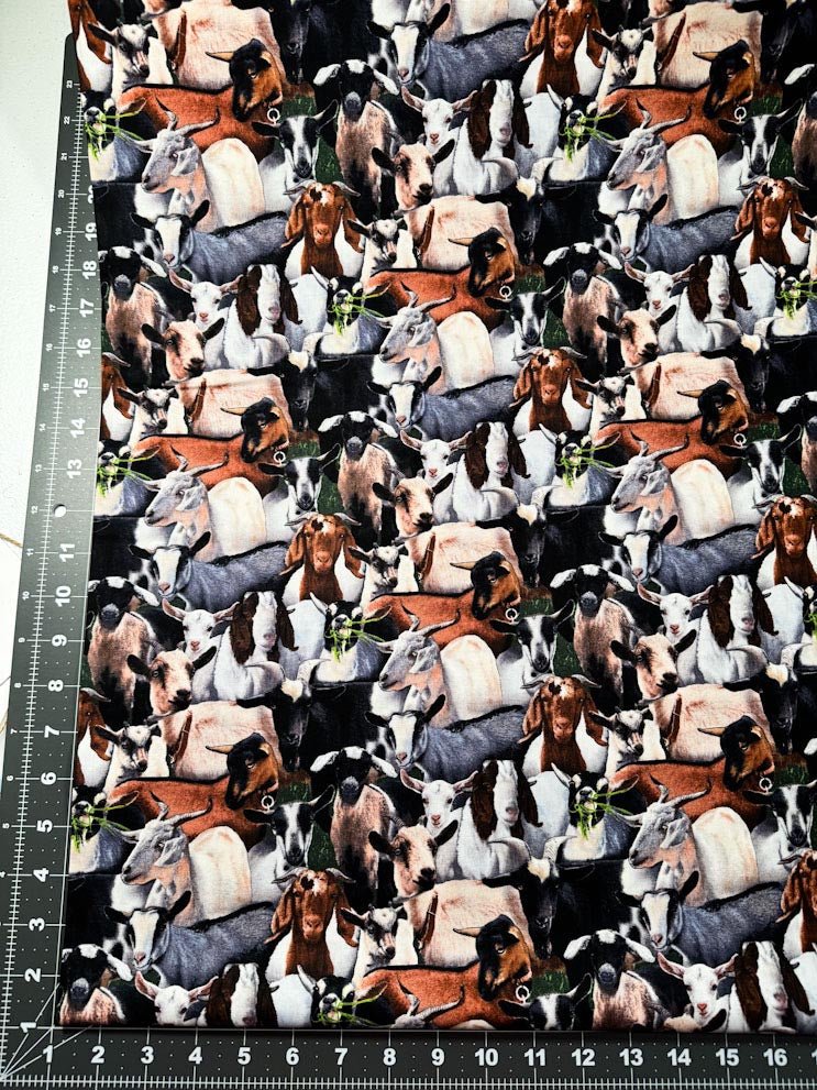 Farm Animal Goat fabric 434 Black Goats Cotton fabric - Mary Jo Fabrics