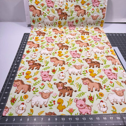 Farm Babies Grazing FLANNEL horse cow fabric - Mary Jo Fabrics