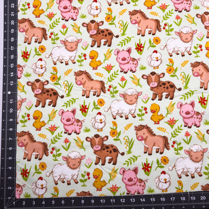 Farm Babies Grazing FLANNEL horse cow fabric - Mary Jo Fabrics