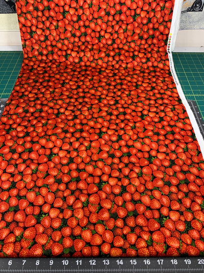 Farmer John's Strawberry fabric 13271 Strawberries - Mary Jo Fabrics