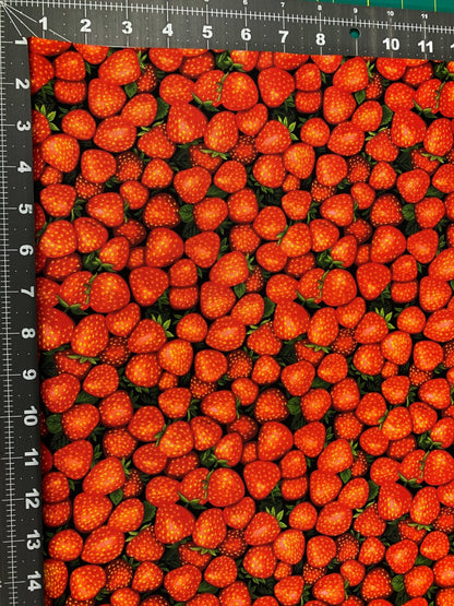 Farmer John's Strawberry fabric 13271 Strawberries - Mary Jo Fabrics