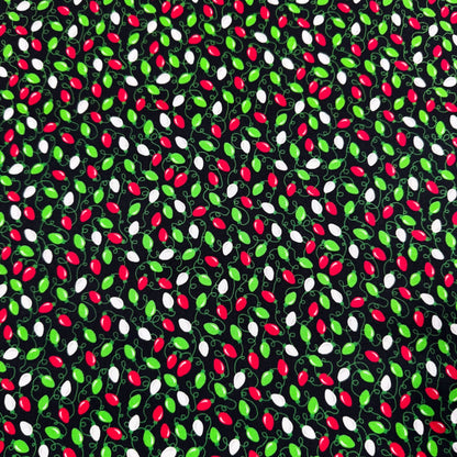Festive Mini Christmas Light Fabric CD1413 Black Christmas Cotton - Mary Jo Fabrics