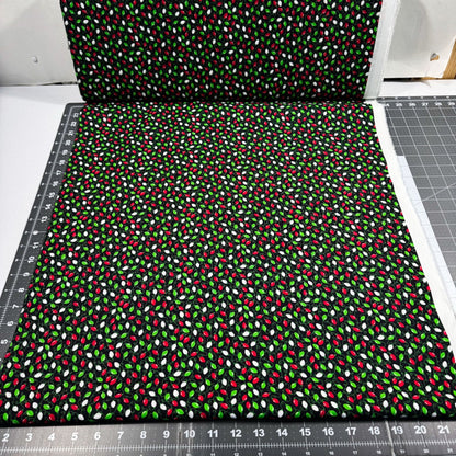 Festive Mini Christmas Light Fabric CD1413 Black Christmas Cotton - Mary Jo Fabrics