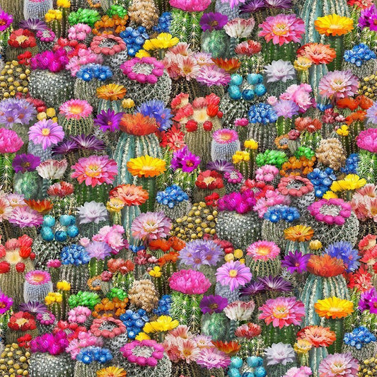 Floral Desert Cactus fabric CD2401 Bright floral fabric - Mary Jo Fabrics