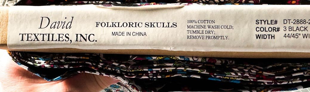 Folkloric Skulls fabric DT28882C skull cotton fabric - Mary Jo Fabrics