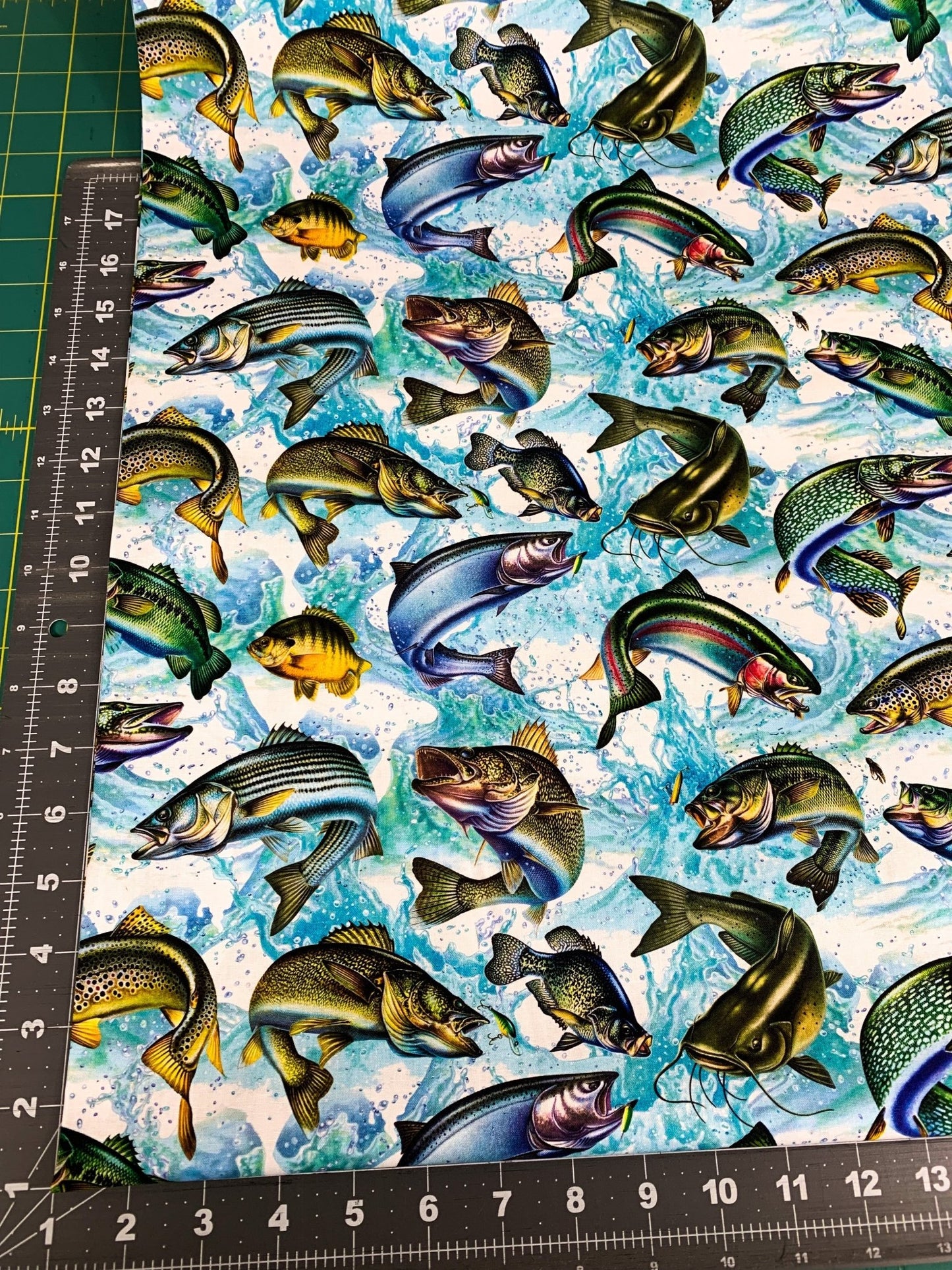 Freshwater Fish fabric JQ - 0054 - 9C Fish cotton fabric - Mary Jo Fabrics