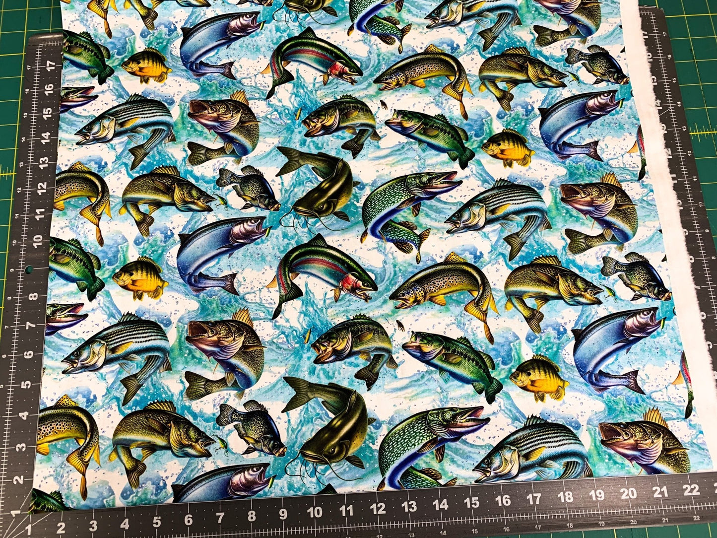 Freshwater Fish fabric JQ - 0054 - 9C Fish cotton fabric - Mary Jo Fabrics