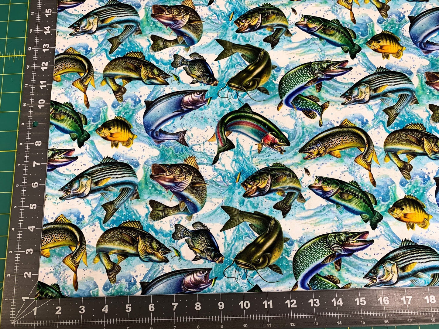 Freshwater Fish fabric JQ - 0054 - 9C Fish cotton fabric - Mary Jo Fabrics