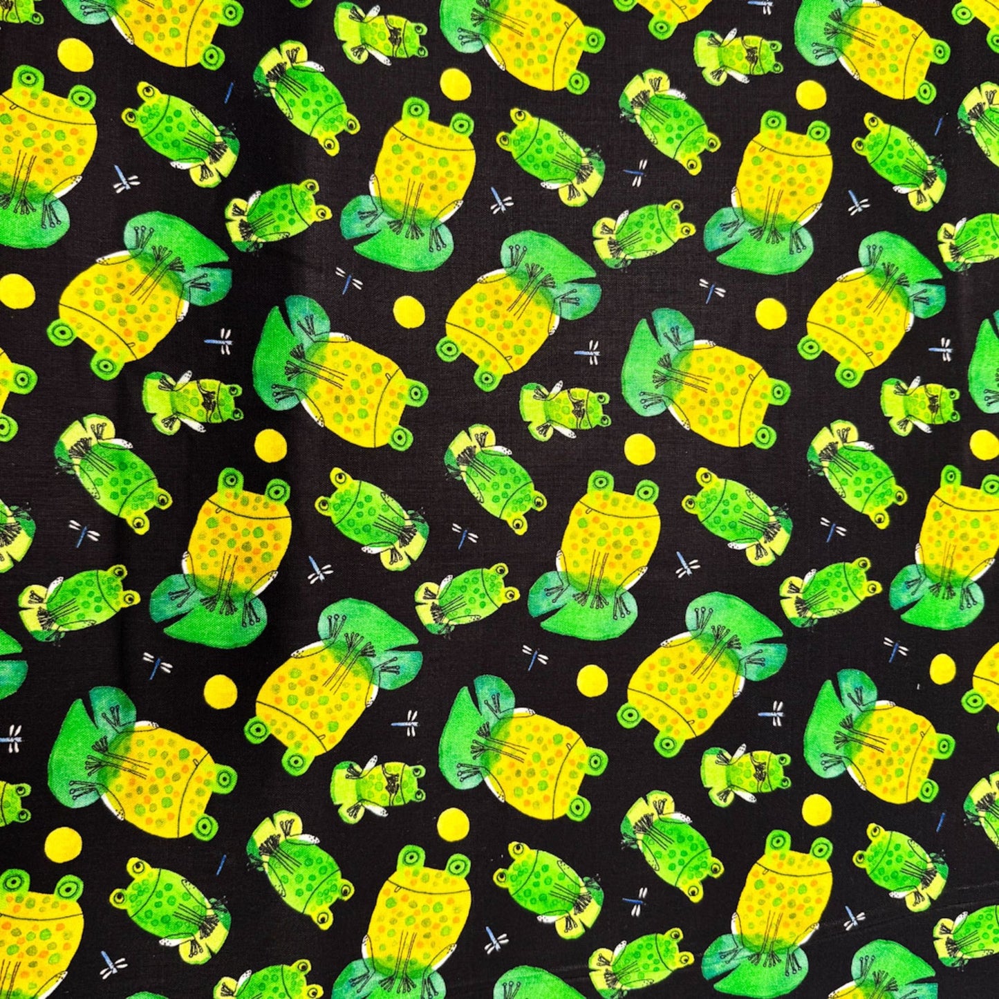 Frogtastic Frogs Cotton fabric 13388 Green Frog fabric - Mary Jo Fabrics