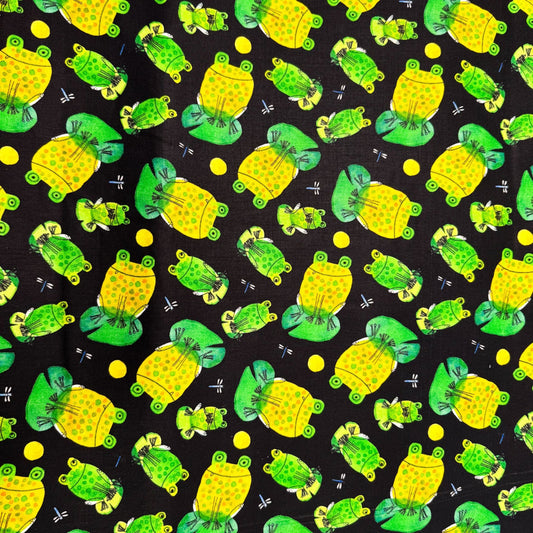 Frogtastic Frogs Cotton fabric 13388 Green Frog fabric - Mary Jo Fabrics