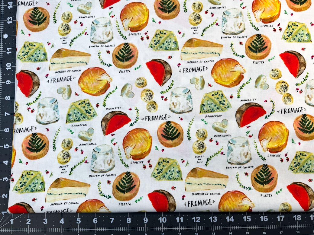 Fromage Cheese fabric DAW1656 Cream background