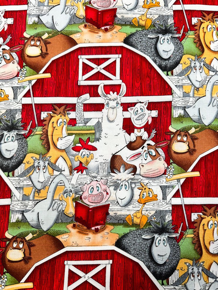 Fun Barnyard Animal fabric Old MacDonald had a Farm fabric - Mary Jo Fabrics