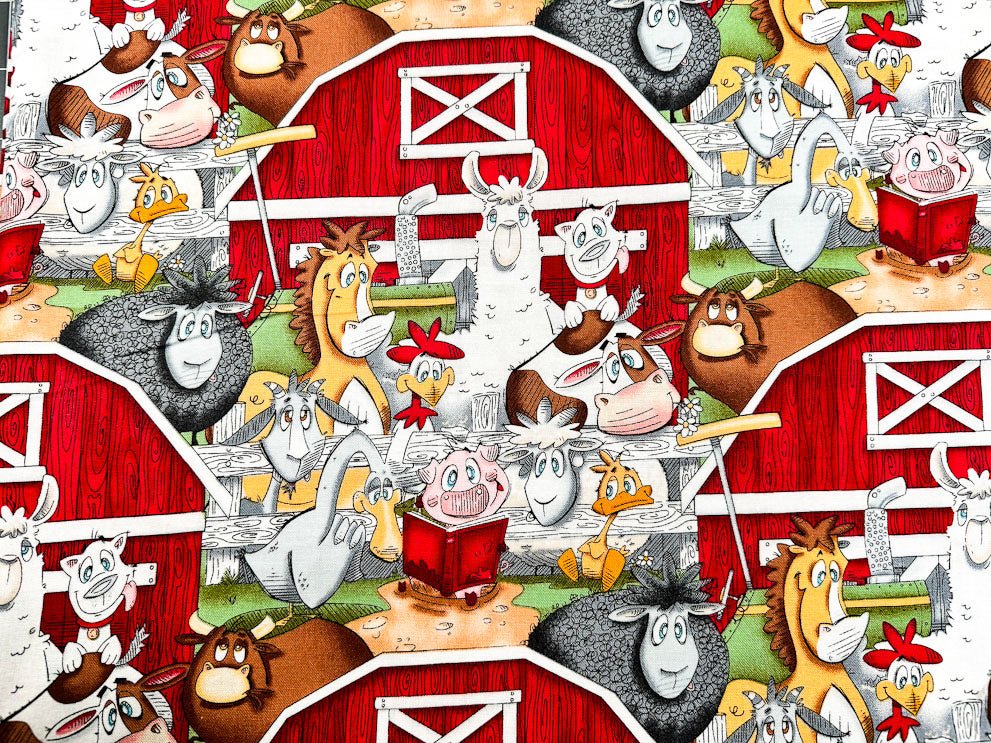 Fun Barnyard Animal fabric Old MacDonald had a Farm fabric - Mary Jo Fabrics