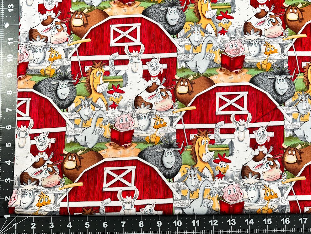 Fun Barnyard Animal fabric Old MacDonald had a Farm fabric - Mary Jo Fabrics