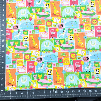 Fun Block Animal FLANNEL 44 - 7971 Animal Patch - Mary Jo Fabrics