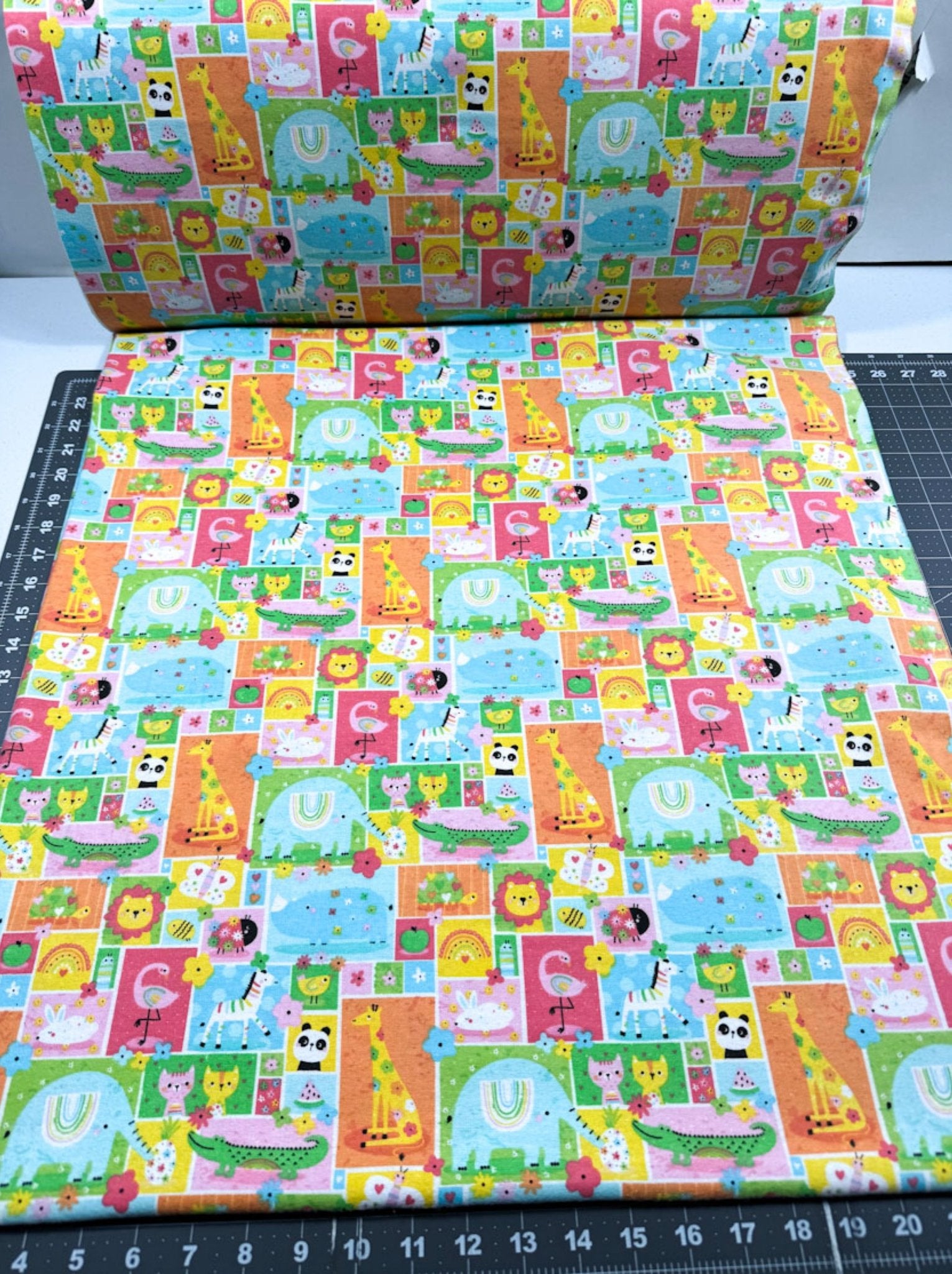 Fun Block Animal FLANNEL 44 - 7971 Animal Patch - Mary Jo Fabrics