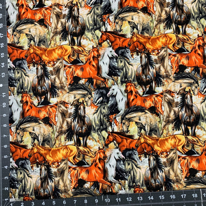 Farm Horses Fabric DX4179 Wild Horse Cotton Fabric - Mary Jo Fabrics
