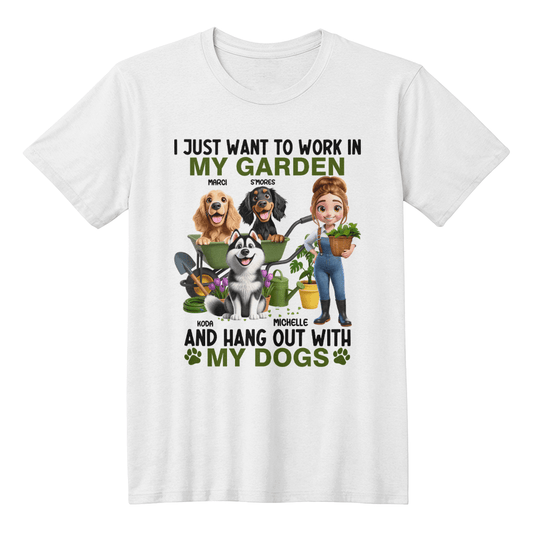 Garden with my Dogs T Shirt Custom Names - Mary Jo Fabrics