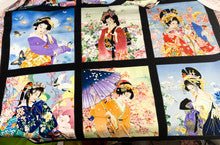 Geisha Girl Japanese fabric 11 inch square block - Mary Jo Fabrics