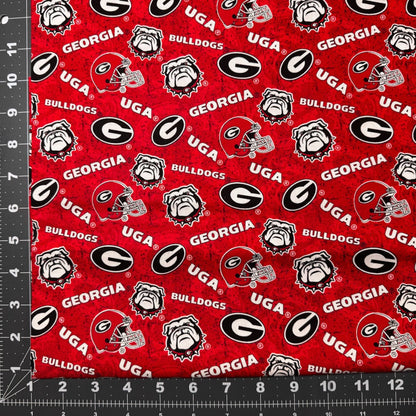 Georgia Bulldogs GA1178 NCAA College Cotton Fabric - Mary Jo Fabrics