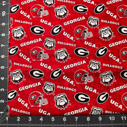 Georgia Bulldogs GA1178 NCAA College Cotton Fabric - Mary Jo Fabrics