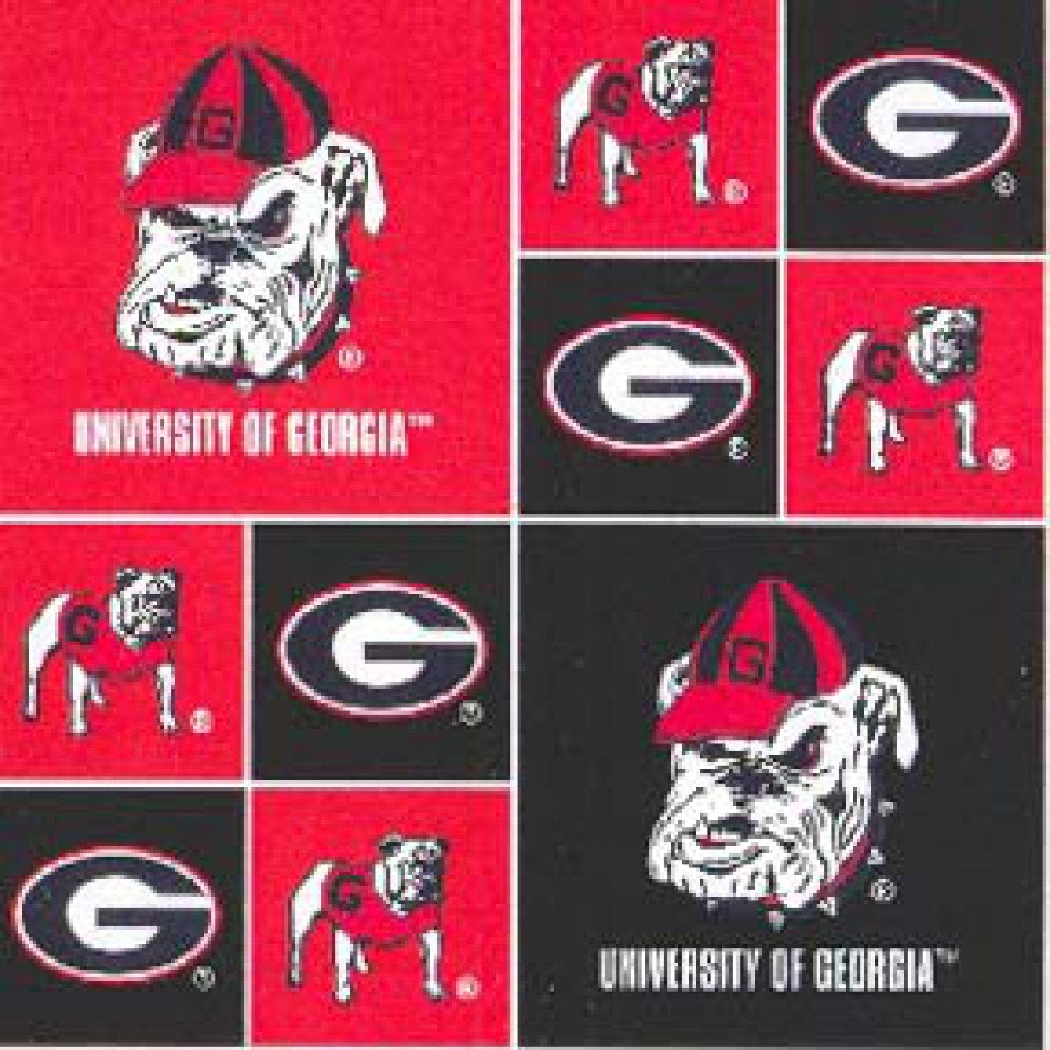 Georgia fabric GA020 UGA fabric Georgia Bulldogs cotton fabric - Mary Jo Fabrics