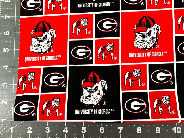 Georgia fabric GA020 UGA fabric Georgia Bulldogs cotton fabric - Mary Jo Fabrics