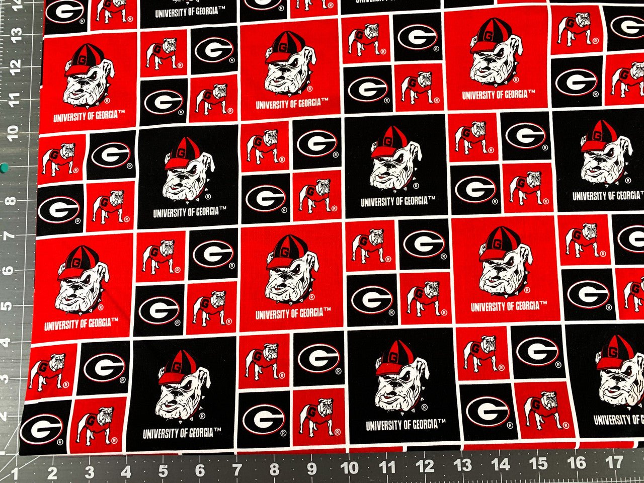 Georgia fabric GA020 UGA fabric Georgia Bulldogs cotton fabric - Mary Jo Fabrics