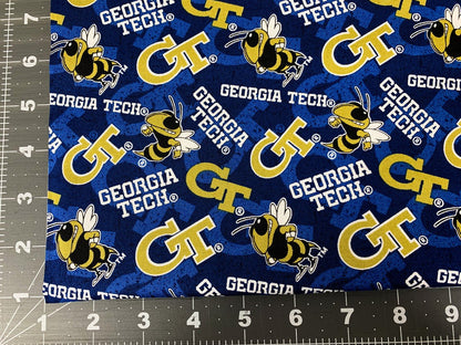 Georgia Tech Yellow Jackets fabric GT1178 Georgia Tech cotton fabric - Mary Jo Fabrics