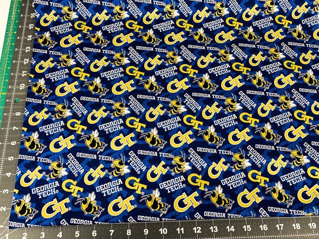 Georgia Tech Yellow Jackets fabric GT1178 Georgia Tech cotton fabric - Mary Jo Fabrics