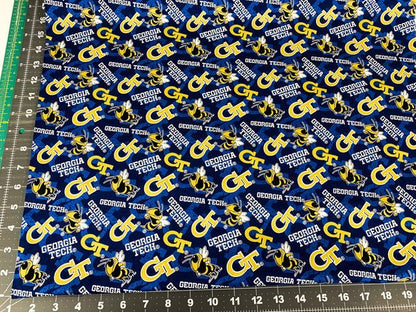 Georgia Tech Yellow Jackets fabric GT1178 Georgia Tech cotton fabric - Mary Jo Fabrics
