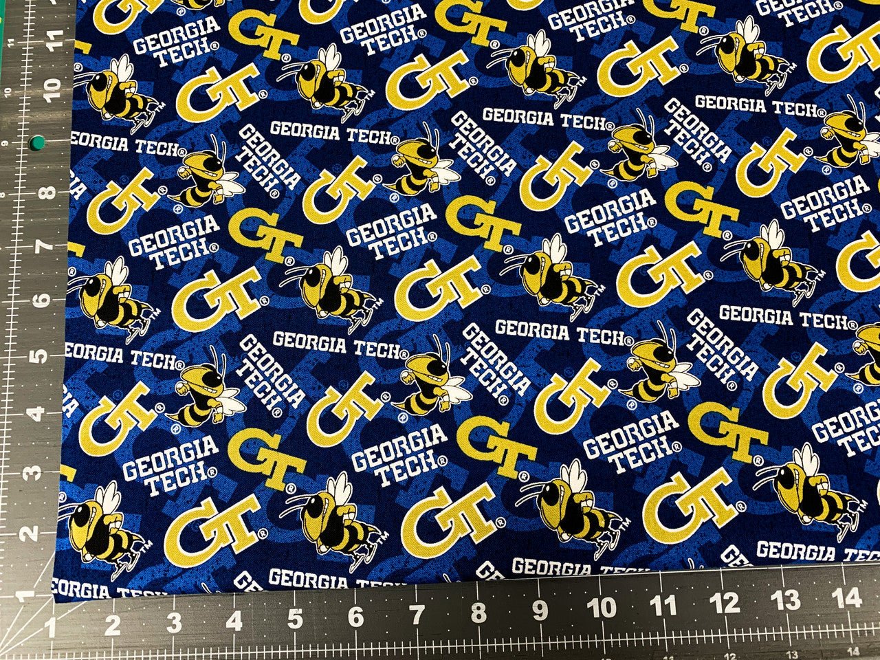 Georgia Tech Yellow Jackets fabric GT1178 Georgia Tech cotton fabric - Mary Jo Fabrics