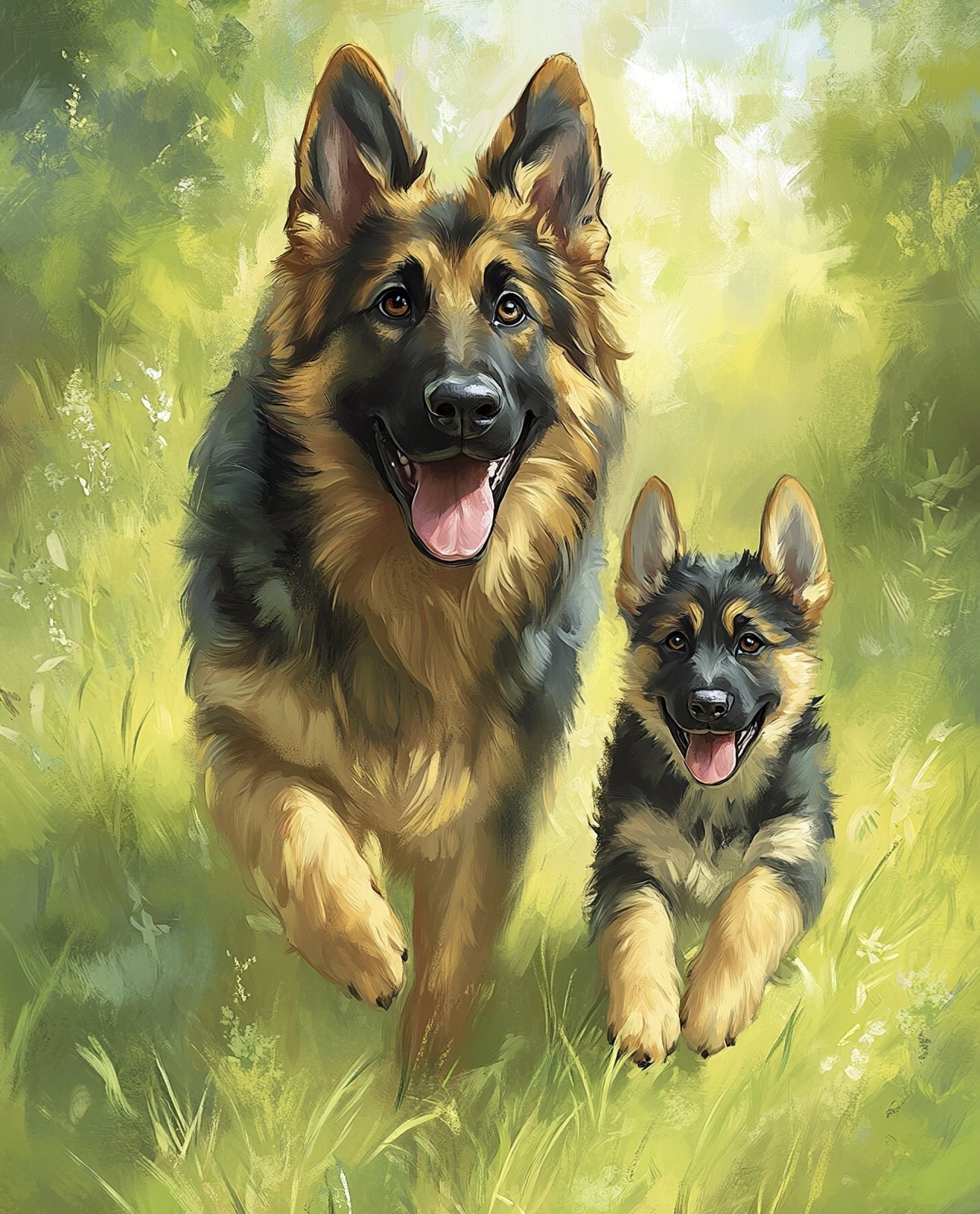 German Shepherd Dog Quilt Panel AL71135C Puppy Dog Fabric - Mary Jo Fabrics