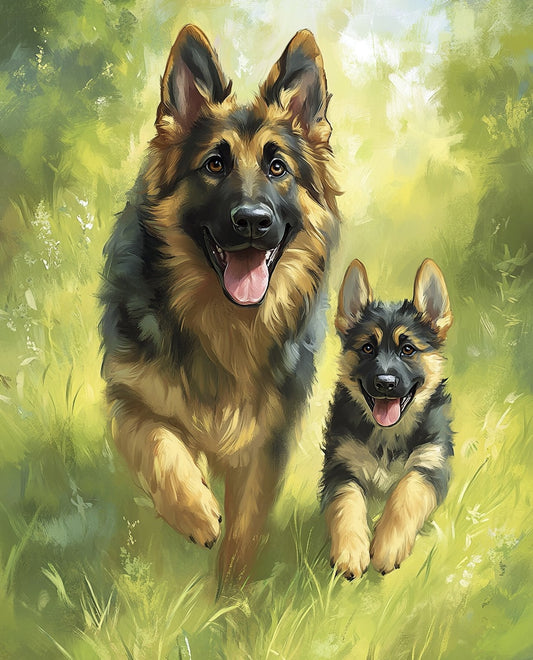 German Shepherd Dog Quilt Panel AL71135C Puppy Dog Fabric - Mary Jo Fabrics