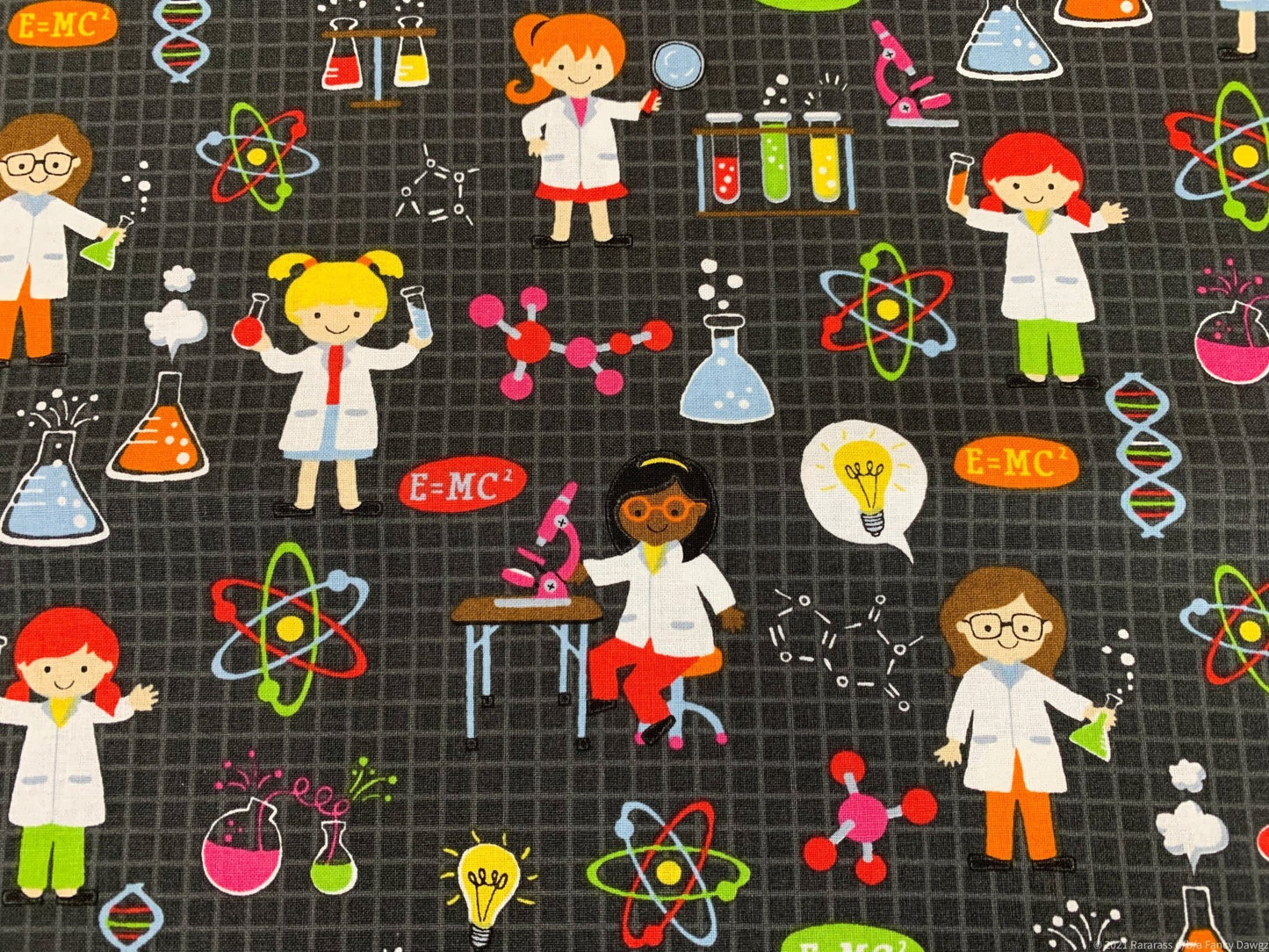 Girl Science fabric 7811 girl cotton fabric laboratory - Mary Jo Fabrics