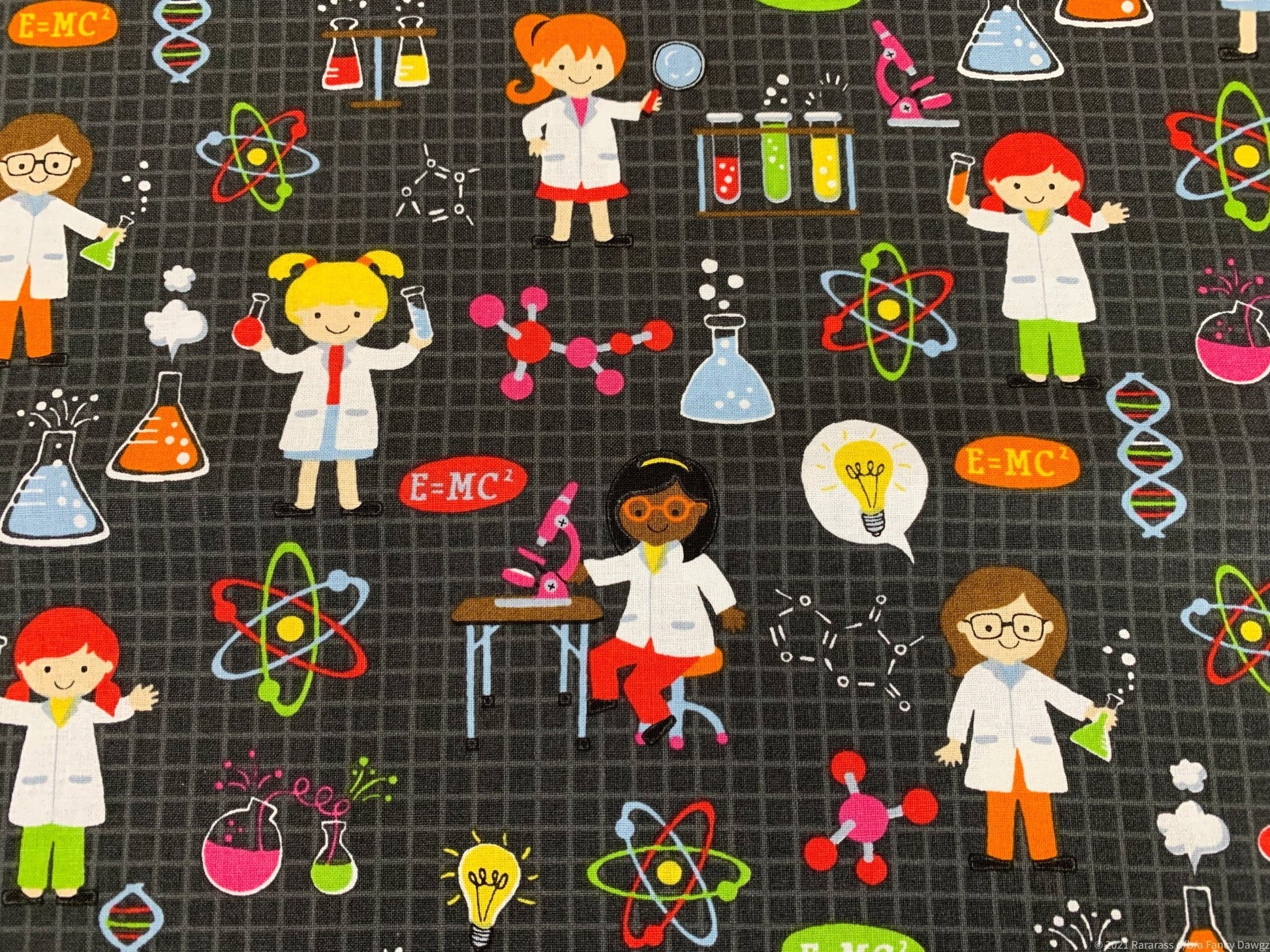 Girl Science fabric 7811 girl cotton fabric laboratory - Mary Jo Fabrics