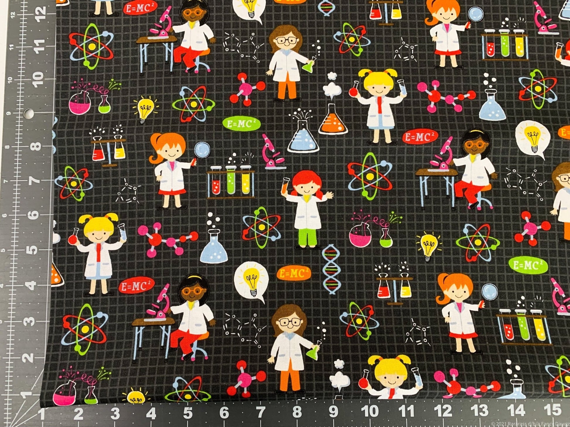 Girl Science fabric 7811 girl cotton fabric laboratory - Mary Jo Fabrics