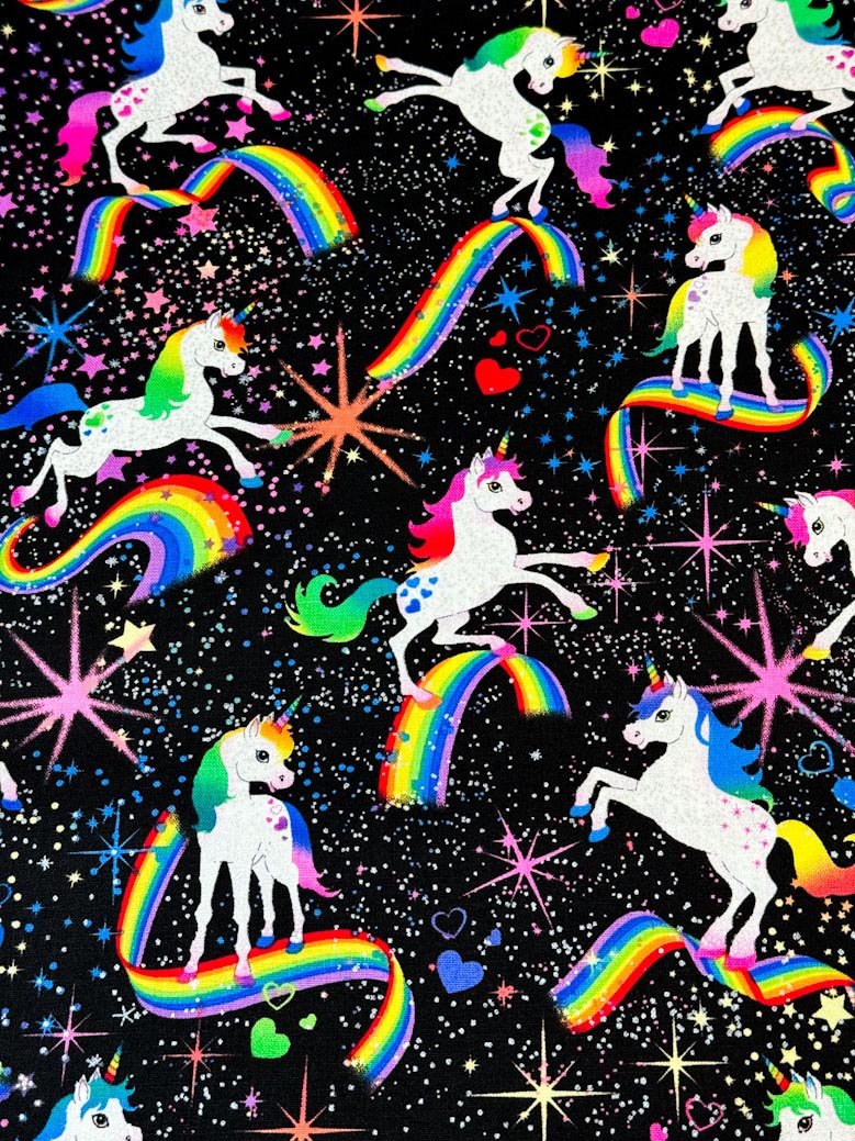 Glitter Unicorns fabric CM8845 In space unicorn quilt fabric - Mary Jo Fabrics