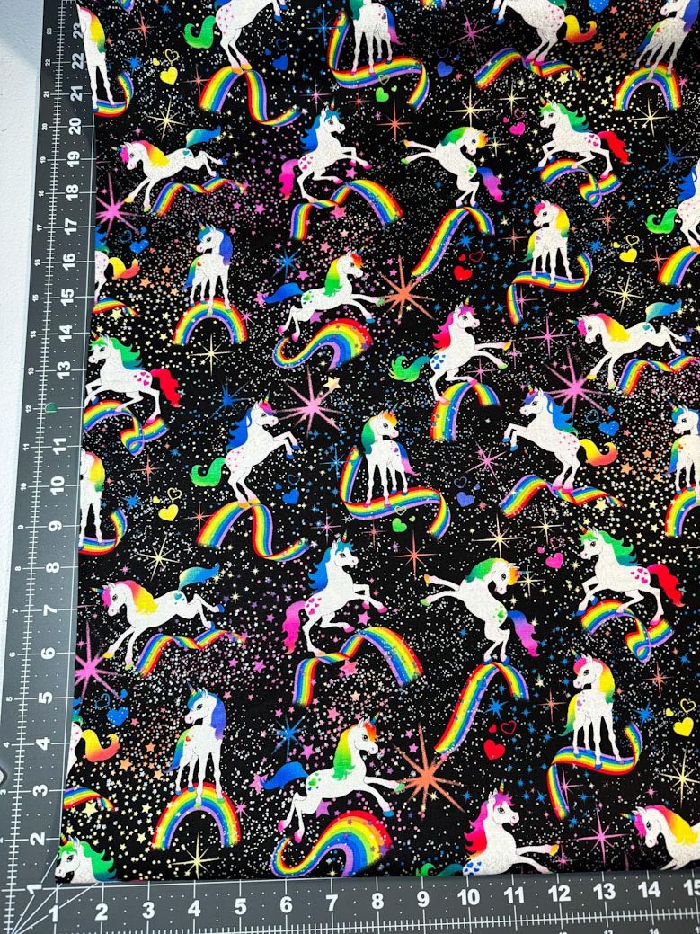 Glitter Unicorns fabric CM8845 In space unicorn quilt fabric - Mary Jo Fabrics