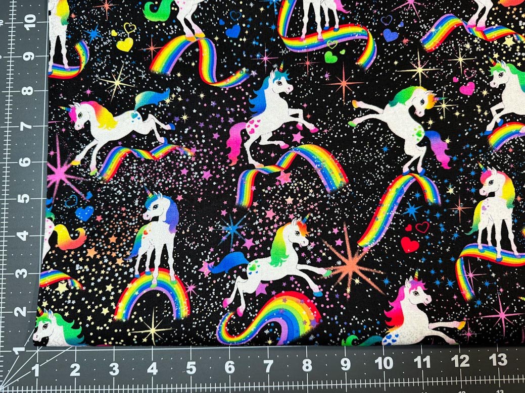 Glitter Unicorns fabric CM8845 In space unicorn quilt fabric - Mary Jo Fabrics