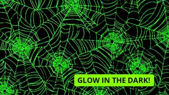 Glow in the Dark Spiderweb fabric CG7786 Halloween fabric - Mary Jo Fabrics