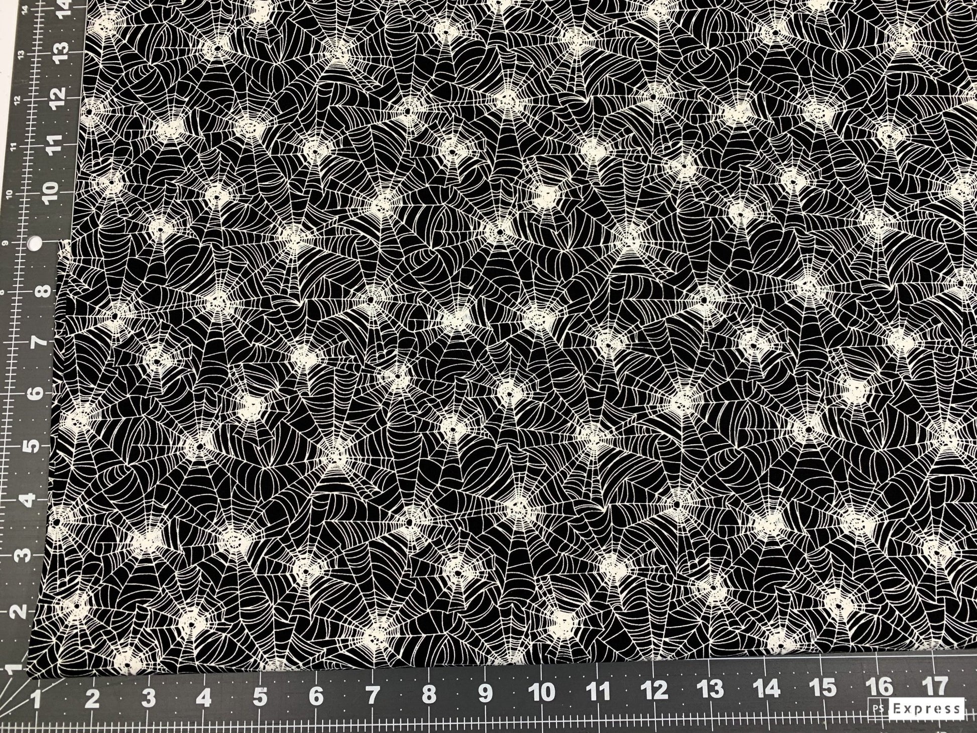 Glow in the Dark Spiderweb fabric CG7786 Halloween fabric - Mary Jo Fabrics